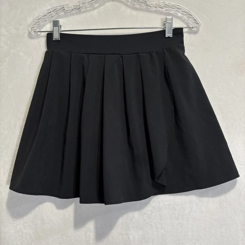 J.Crew Women's Pleated Active Skort Black Golf Tennis Pickleball Size XS